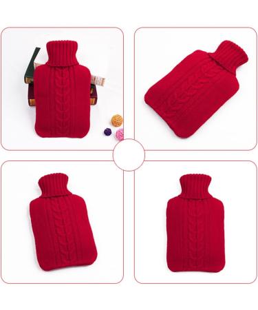 Large Hot Water Bottle with Knit Cover Heat Bottle & Foot Warmer for Autumn & Winter | Ideal Hot Compress Container Red Warbutel Handwarmer - Buy Online on GoSupps.com