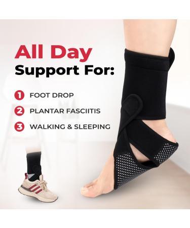 StotSports AFO Foot Drop Brace - Comfortable & Lightweight Support for Walking | Ideal for Shoes Socks or Barefoot - Ankle Support & Plantar Fasciitis Relief (RIGHT - Buy Online on GoSupps.com