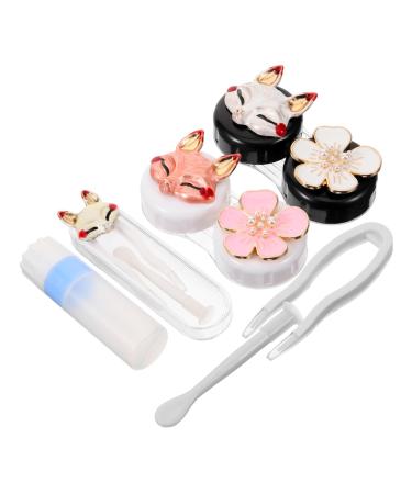 Solustrie 1 set contact lens container Contact lens holder contact lens organizer Decorative contact lens box Storage box for contact case plastic small lens outside Miss