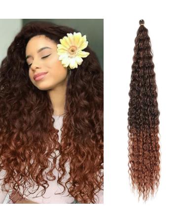 DSoar 30 inches 3 Packs deep twist crochet hair ocean wave curly bohemian crochet braids deep wave hair bundles synthetic hair extensions for women girls 30inch t30#