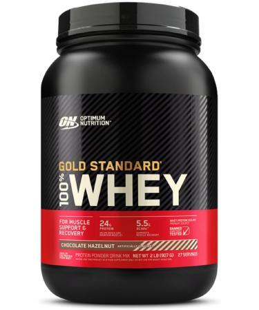 Optimum Nutrition Gold Standard 100% Whey Protein Powder  Chocolate Hazelnut  2 Pound (Packaging May Vary) Chocolate Hazelnut 2 Pound (Pack of 1)