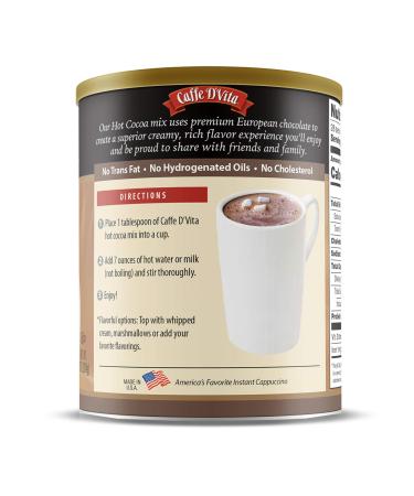 Caffe DVita Sugar Free Hot Cocoa Mix - Gluten Free, Low Fat, Kosher-Dairy 10 Oz Can (2-Pack) - Buy Online on GoSupps.com