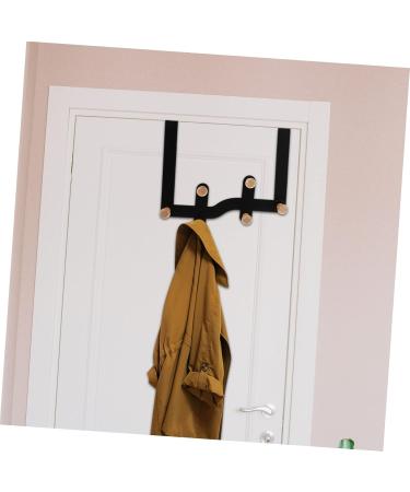 Anneome 6 Door Hook Coat Rack Hooks Outdoor Towel Rack Coat Mount Wooden Hooks Hang Clothes Metal 30X23CM Black - Buy Online on GoSupps.com
