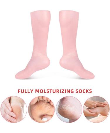 1 Pair Long Moisturizing Socks Silicone Overnight Spa Socks for Hard Skin Dry Feet Cracked Heel Care - Buy Online on GoSupps.com