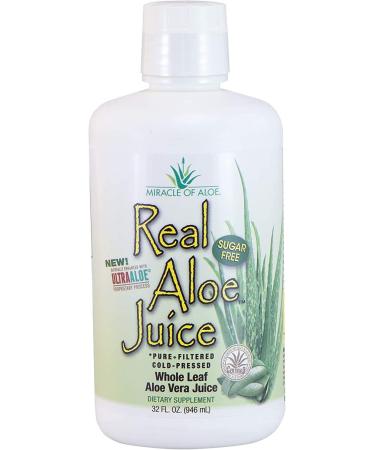 Real Aloe Whole-Leaf Pure Aloe Vera Juice | 1 Quart | Cold-Pressed | Purified | Filtered | Not from Concentrate | Certified for Content and Purity by the International Aloe Science Council (1 Quart) 32 Fl Oz (Pack of 1)