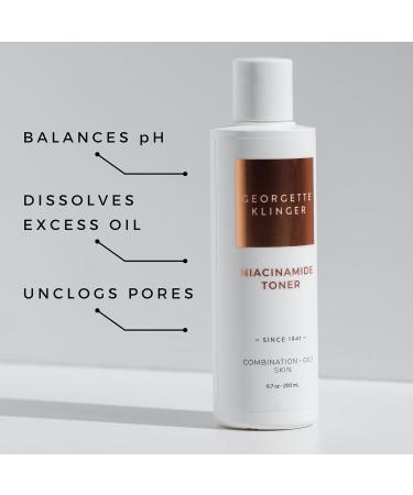 Niacinamide Toner - Clarifying Firming and Alcohol-Free Formula with Salicylic Acid Witch Hazel and White Willow Diminishes Sebum Production and Unclogs Pores - 6.7 oz by Georgette Klinger - Buy Online on GoSupps.com