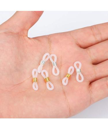 HUIHUIBAO 20 Pieces Eyeglass Chain Ends  Adjustable Spring Rubber Ends Connectors for Eye Glasses Holder Necklace Chain Strap  Gold and Silver Ring (Clear) - Buy Online on GoSupps.com