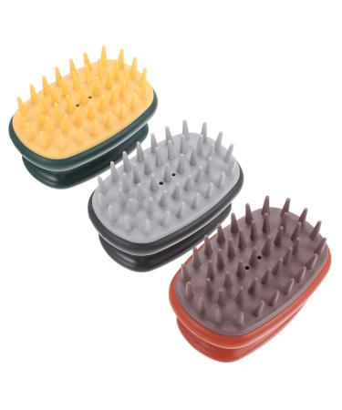 Tovinanna 1 set 3st shampoo brush green shampoo silicone shed shampoo for black color portable massage gear hair massage device bathroom cleaning brush shower scalp head brush ABS