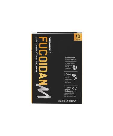 NANOWELL Fucoidan M Brown Seaweed Complex with Black Rice Bran Mushroom Blend & Root Extracts 60 Capsules | Gluten-Free Made in USA