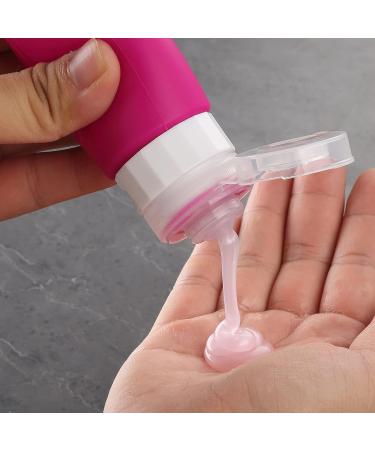 Gemice Portable Travel Bottle 4 Pack Silicone Travel Containers Set LeakProof Refillable Squeezable for Lotion Liquid Shampoos Soap and Toiletries (90ml) Purple - Buy Online on GoSupps.com