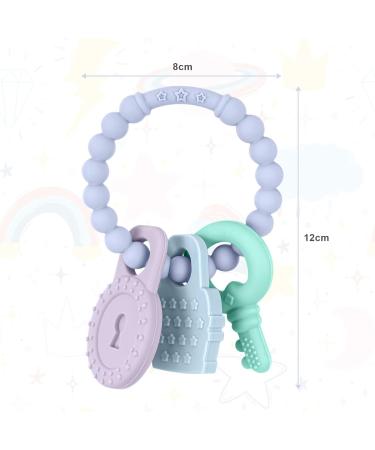 Vicloon Baby Teething Toys - Silicone Teether Chew Toy for Boys & Girls, BPA-Free Infant Teething Ring - Grey Shower Gift - Buy Online on GoSupps.com