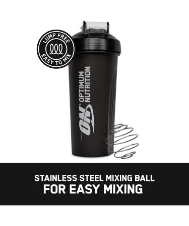 Optimum Nutrition Stainless Steel Mixing Ball Shaker 600ml - BPA & DEHP-Free, Dishwasher Safe, Black - Buy Online on GoSupps.com