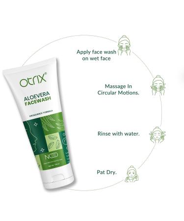 O.trix Aloe Vera Face Wash | Natural Cleanser for Glowing Skin | Moisturizing & Soothing for All Skin Types | 100ml - Buy Online on GoSupps.com