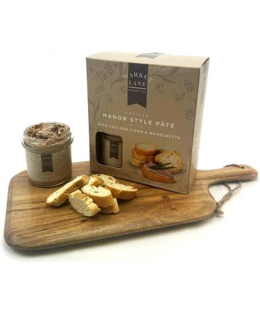 Artisan Manor Style P t With Chicken Liver and Bruschetta by Market Lane Food Company - 130g Pate and 70g Toasted Bruschetta - Gift set - Ideal Christmas or Birthday present - Buy Online on GoSupps.com