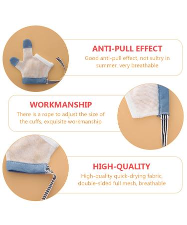 Toyandona Anti-Eating Gloves for Children - Prevent Finger Sucking | Half-Finger Nylon Slides (3 Pack 10.5x6cm) - Perfect for Newborns - Buy Online on GoSupps.com