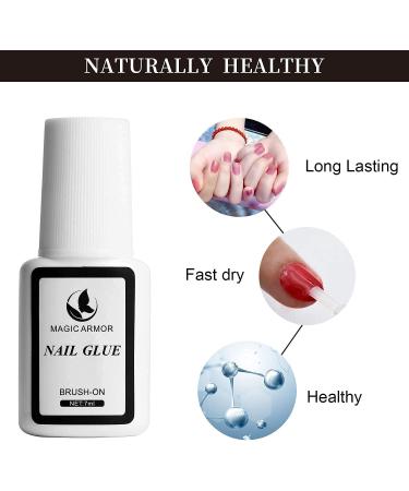 Magic Armor 504 PCs Coffin Nail Tips - Full Cover Acrylic Nails with Glue 10 Sizes Clear Ballerina Style Includes Nail Files & Clipper - Perfect for International Shipping - Buy Online on GoSupps.com