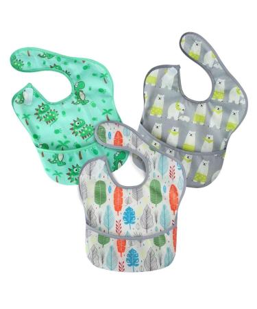 PandaEar 3 Pack Super Light Weight Baby Bibs| EVA Feeding BIbs Waterproof Washable Stain Oil and Odor Resistant 5-36 Months 3 Count (Pack of 1) - Buy Online on GoSupps.com