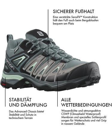 Salomon Women's X Ultra Pioneer Aero Hiking Shoes Trail Running 7 - Stormy Weather/Alloy/Yucca - Buy Online on GoSupps.com