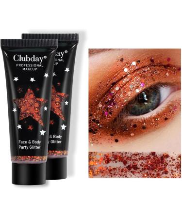 2 Pack Glitter Gel - Chunky Sequin Face Hair Nail & Lip Shimmer for Festivals & Parties | Long-Lasting Eyeshadow & Makeup - Buy Online on GoSupps.com