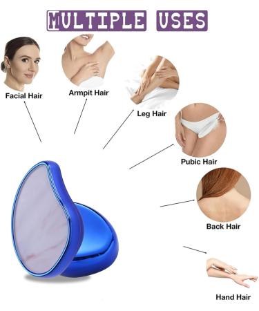 Nano Crystal Hair Remover Painless Hair Removal Epilator for Women & Men | Gentle Effective & Shiny Blue Hair Eraser - Buy Online on GoSupps.com