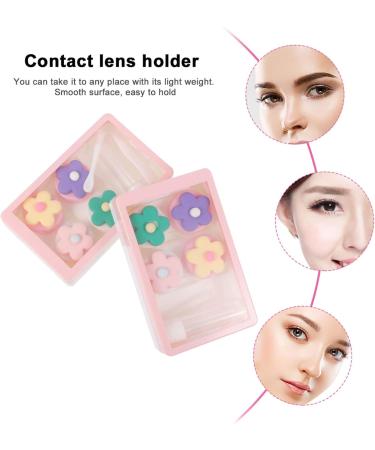 Faruta Portable Contact Lens Organizer Set - 2 Mini Containers for School Home & Travel - Pink - Buy Online on GoSupps.com