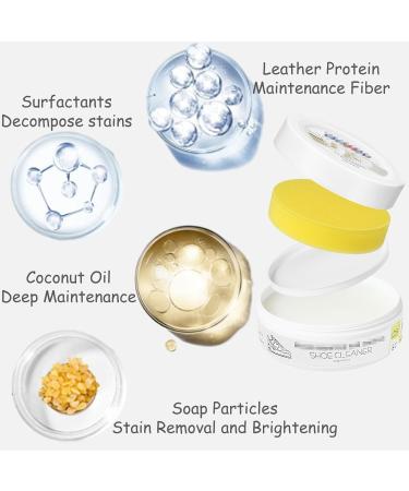 Niksultant White Shoe Cleaner White Shoe Cleaning Cream Multi Purpose Cleaning Cream Footwear and Fabric Renovator Protector Leather Shoe Cleaner Multifunctional Stain Removal Wipe Cream - Buy Online on GoSupps.com