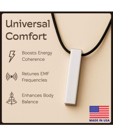 Aulterra Pillar Energy Pendant with Black Nylon Cord Necklace Designed to Support Vital Energy and Neutralize Harmful Effects of EMF Perfect Minimalist Jewelry for Men and Women - Buy Online on GoSupps.com