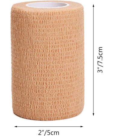 Breathable Self Adhesive Cohesive Bandage for Humans & Pets - Non Woven First Aid Wrap for Dogs Cats & Birds (Pack of 12) | Athletic & Medical Use 7.5 cm x 4.5 mtr - Buy Online on GoSupps.com