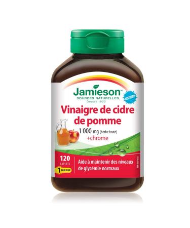 Jamieson Apple Cider Vinegar & Chromium 120 Caplets - Natural Weight Management Support - Buy Online on GoSupps.com