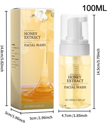 Honey Facial Cleanser - 100ml Deep Face Cleanser for Daily Use | Honey Foam Facial Cleanser | Oil Control Cleanser | Deep Cleansing Cleanser | Hydrating Nourishing Wash for Face Skin Care - Buy Online on GoSupps.com
