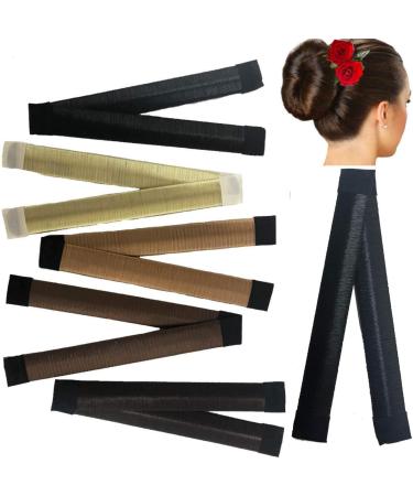 Magic Hair Bun Maker French Hairstyle Easy Snap Donut Styling DIY Bands (Black 01) - Buy Online on GoSupps.com