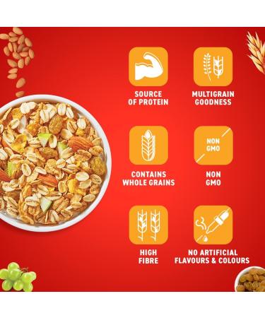 Bagrry's Crunchy Muesli Bo te de 200 g | 40 % d'avoine riche en fibres avec son | 82 % de c r ales amandes raisins secs et miel | c r ales de petit d jeuner | riche en prot ines | c r ales Miel 200 g (Lot de 1) - Buy Online on GoSupps.com