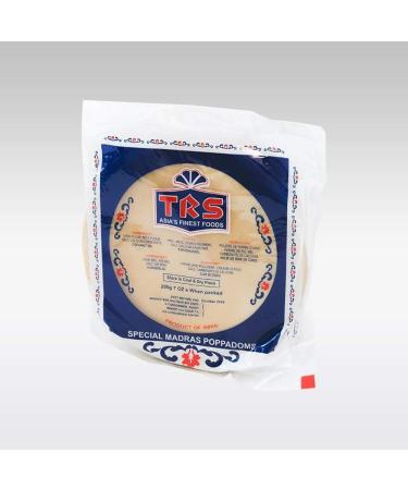  TRS TRS Madras Natural Papadum | Easy to Cook | Perfect Side Dish | Long Shelf Life | 200g Bag - Buy Online on GoSupps.com