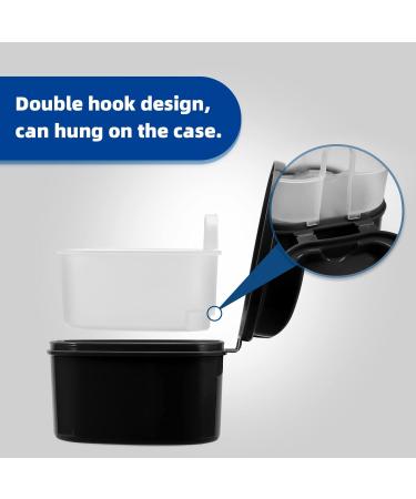 Denture Cleaning Box with Drainage Basket - Durable Denture Bath in Black - Buy Online on GoSupps.com