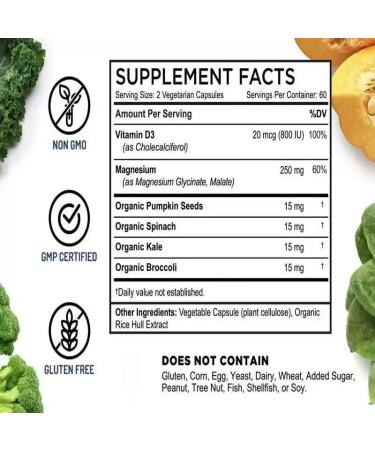 Magnesium Glycinate Promotes Bone Nerve and Muscle Health Supports Cardiovascular Health Vegetarian Formula - Buy Online on GoSupps.com