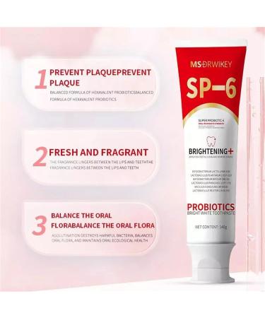 Ms Drwikey Probiotics Brilliant White Toothpaste 120g Ms Drwikey Super Probiotic-6 Toothpaste Deep Cleaning Toothpaste Sp-6 Ultra Whitening Toothpaste Fresh Breath (1PC) - Buy Online on GoSupps.com