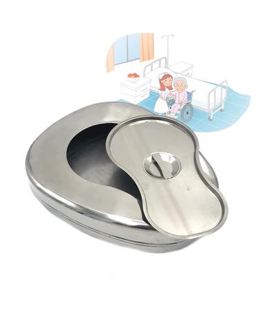 Stainless Steel Bed Pans Bedpans with Lid Spill Proof for Bed Bound Patient Bed Pans for Elderly Females and Male Easy to Wash to Elderly Patient