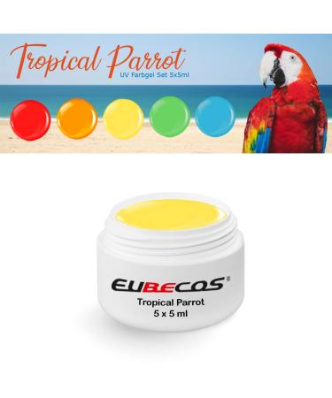 EuBeCos Tropical Parrot Wetlook Color Gel Set - Studio Quality Made in Germany | Special Offer - 5 x 5 ml - Buy Online on GoSupps.com
