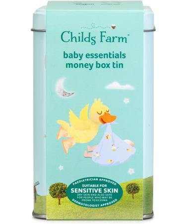 Childs Farm Baby Little Essentials Money Box Tin | Baby Bedtime Bubbles, Moisturiser, Wash & Nappy Cream | Baby Shower Gifts | For Dry, Sensitive, Eczema-Prone Skin - Buy Online on GoSupps.com