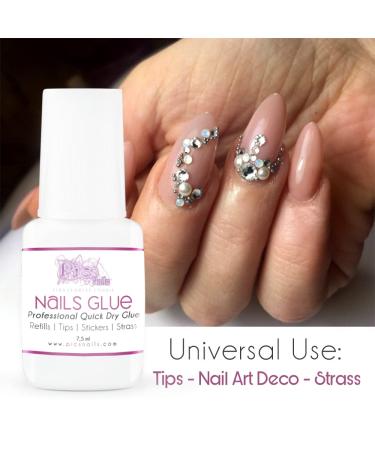 Nail Glue Super Strong 7.5 ml 0 25 Fl oz - Professional Nail Glue Ideal for Refills Nails Tips Acrylic Nails Glitter Stickers and Broken Nails (Medium Viscosity) - Buy Online on GoSupps.com