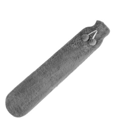 Lookka long hot water bottle - 2l heat bottles with reference can be bound to the neck and waist soft fleece comfortable safety good heat output warm in winter 75 cm extra long gray