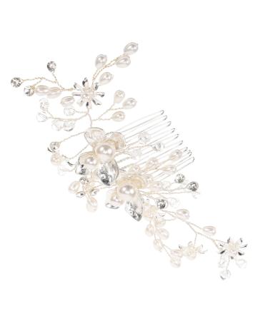DOITOOL Bridal Comb Headpiece for Bride Comb Headband Bride Hairpiece Accesorios Para Wedding Headpiece Pearl Hair Comb Flower Girl Headpiece Bride Hair Comb Manual Alloy Hair Accessories
