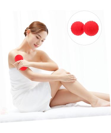 Garneck Yoga Massage Ball - Double Lacrosse Fascia Roller & Vibration Peanut Foot Massager (12x6.3cm Red) for Muscle Relief - Buy Online on GoSupps.com