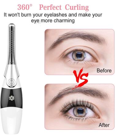RIYAN Heated Eyelash Curler Electric Eyelash Comb LCD Display Rechargeable Quick Heating Curling White - Buy Online on GoSupps.com