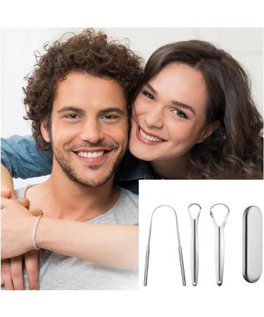 Lijuanwang Tongue Cleaner - 3 PCS Stainless Steel Tongue Scraper Brush for Bad Breath Relief - Buy Online on GoSupps.com