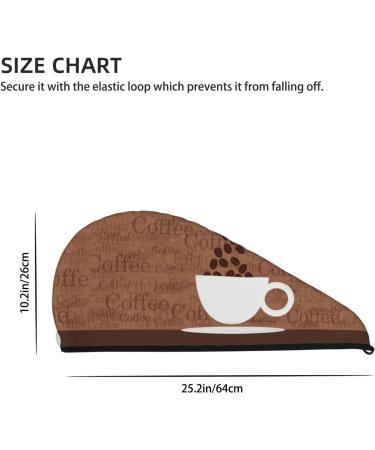 Hair Towel Wrap - Quick Drying Hair Turban with Button | Coffee Cafe Cup Design - Buy Online on GoSupps.com