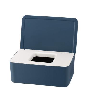 QKFON storage box for wet wipes wet wipes for dry and wet tissue paper napkin holder wet wipes donor holder with lid for home and office (blue white-B)
