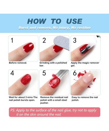 Gel Nail Polish Remover 15ml Gel Polish Remover Kit No Need Foil Soaking or Wrapping Gel Remover for Nails 2-5 Minutes Gel Nail Remover Easy& Quick DIY at Home Manicure Tools - Buy Online on GoSupps.com