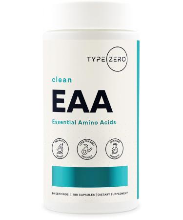 Type Zero Clean EAA Capsules (1 200mg per Serving) Essential Amino Acids Supplement with 9 EAAs 180 Capsules 90 Servings