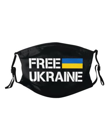 Hdadwy Ukraine Washable Face Mask Scarf with 2 Filters Balaclava Adjustable Nose Bridge for Adults Free Ukraine 3 M